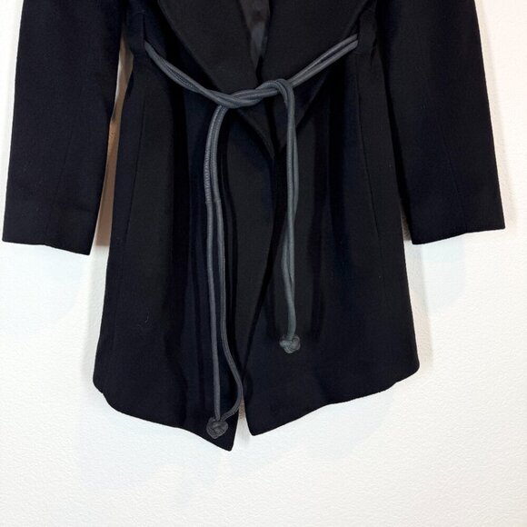 Trilogy Collections Loro Piano Italy Wool Black Coat Portrait Collar USA Made 4 - Picture 6 of 12